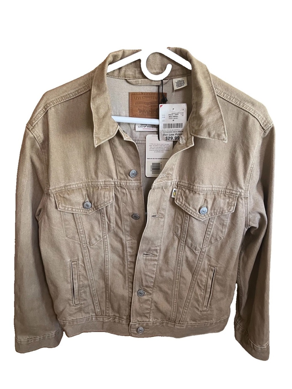 NWT Levi’s Premium Fresh Collection Vintage Fit Trucker Jacket Medium Tan Lemon